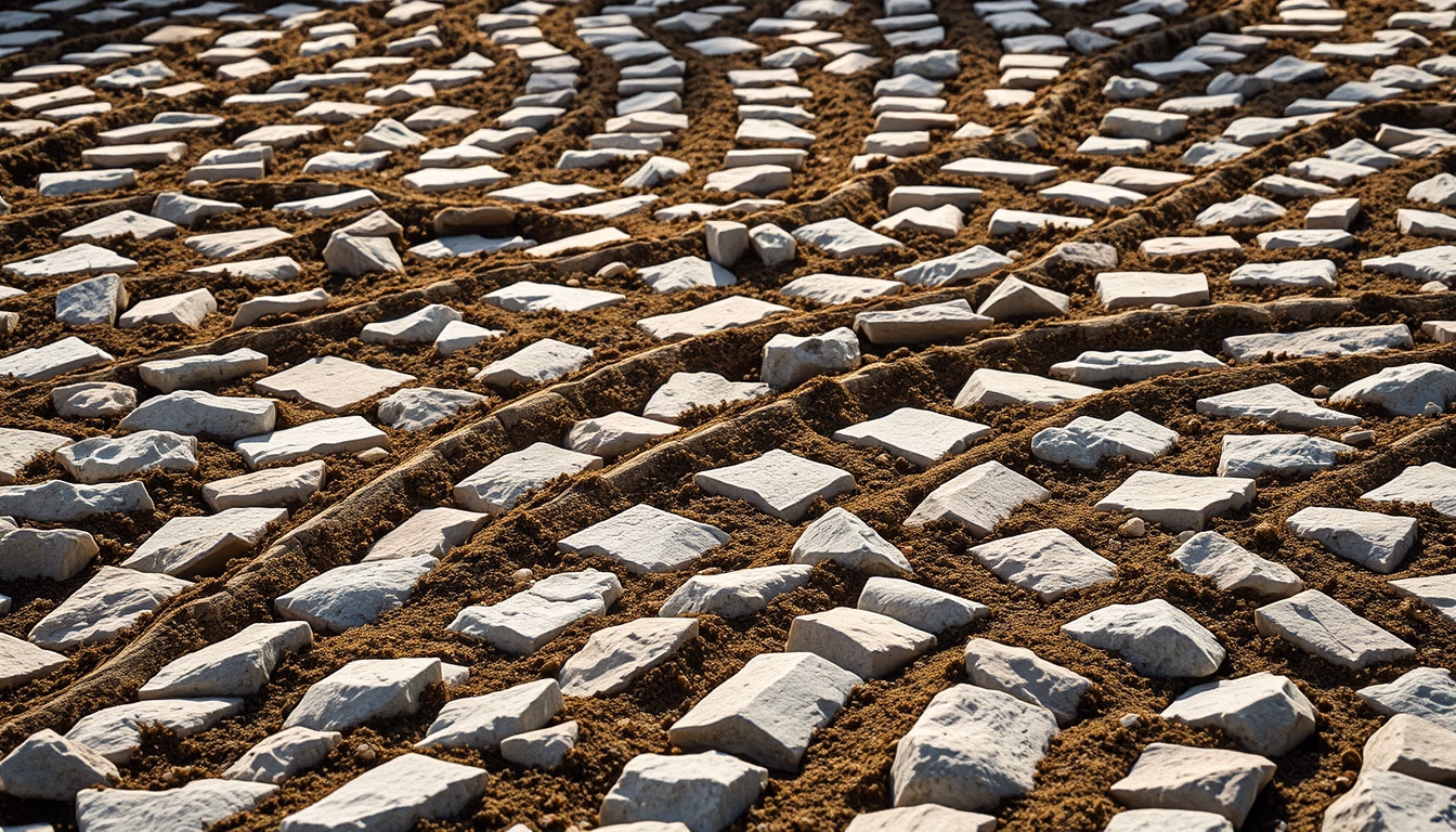 rock garden raked patterns in editorial style