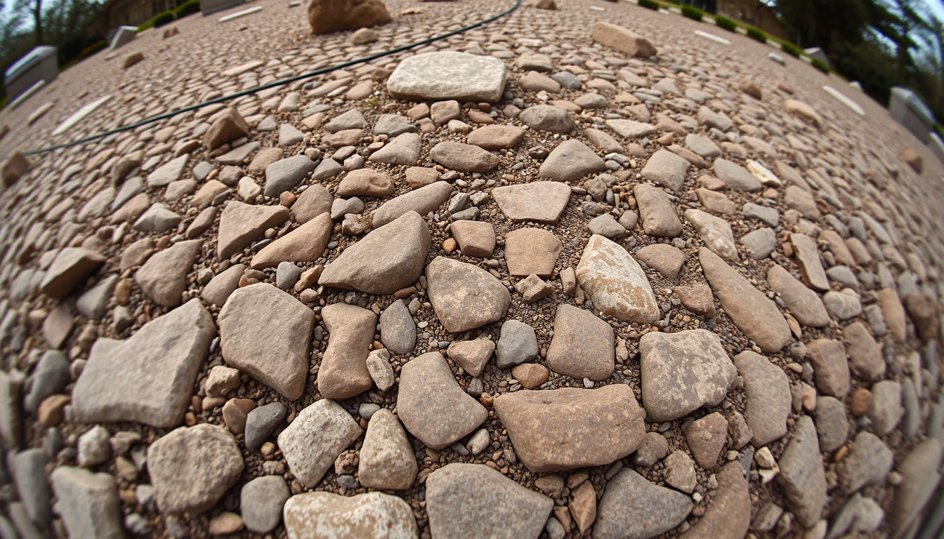rock garden raked patterns in editorial style