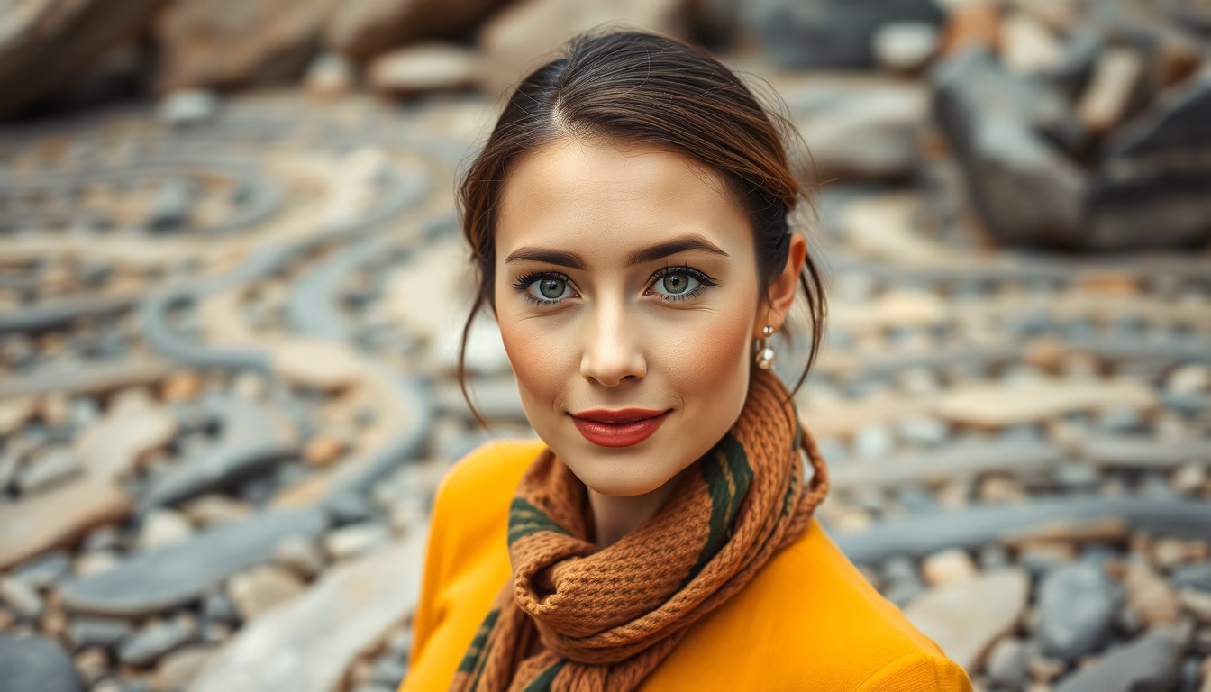 rock garden raked patterns in editorial style