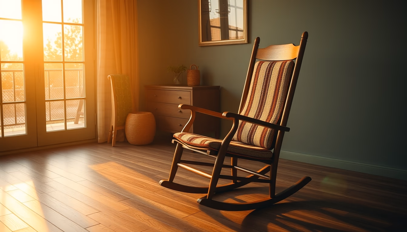 rocking chair mid century in editorial style