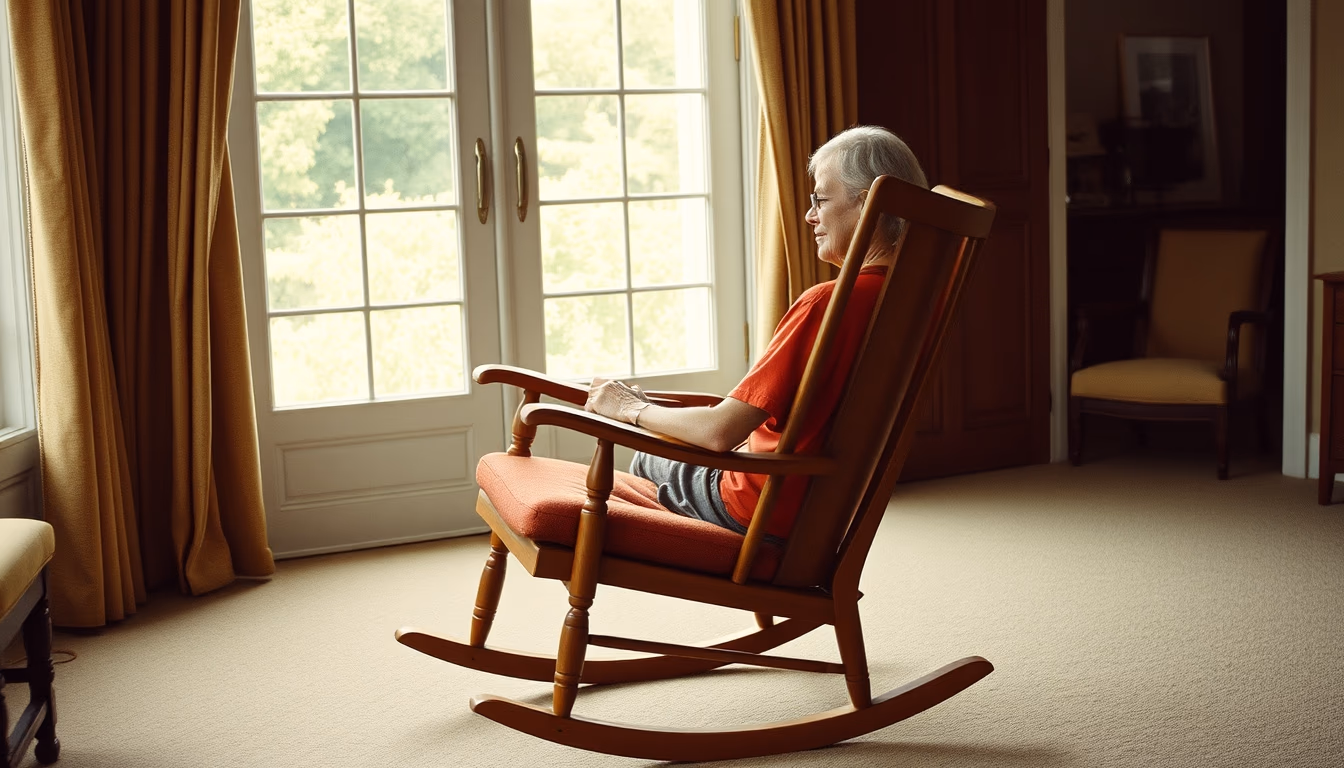 rocking chair mid century in editorial style