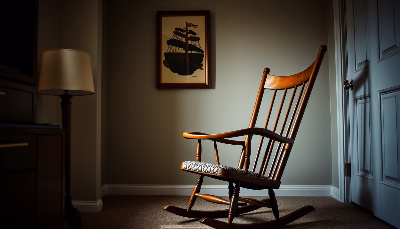 rocking chair mid century in editorial style