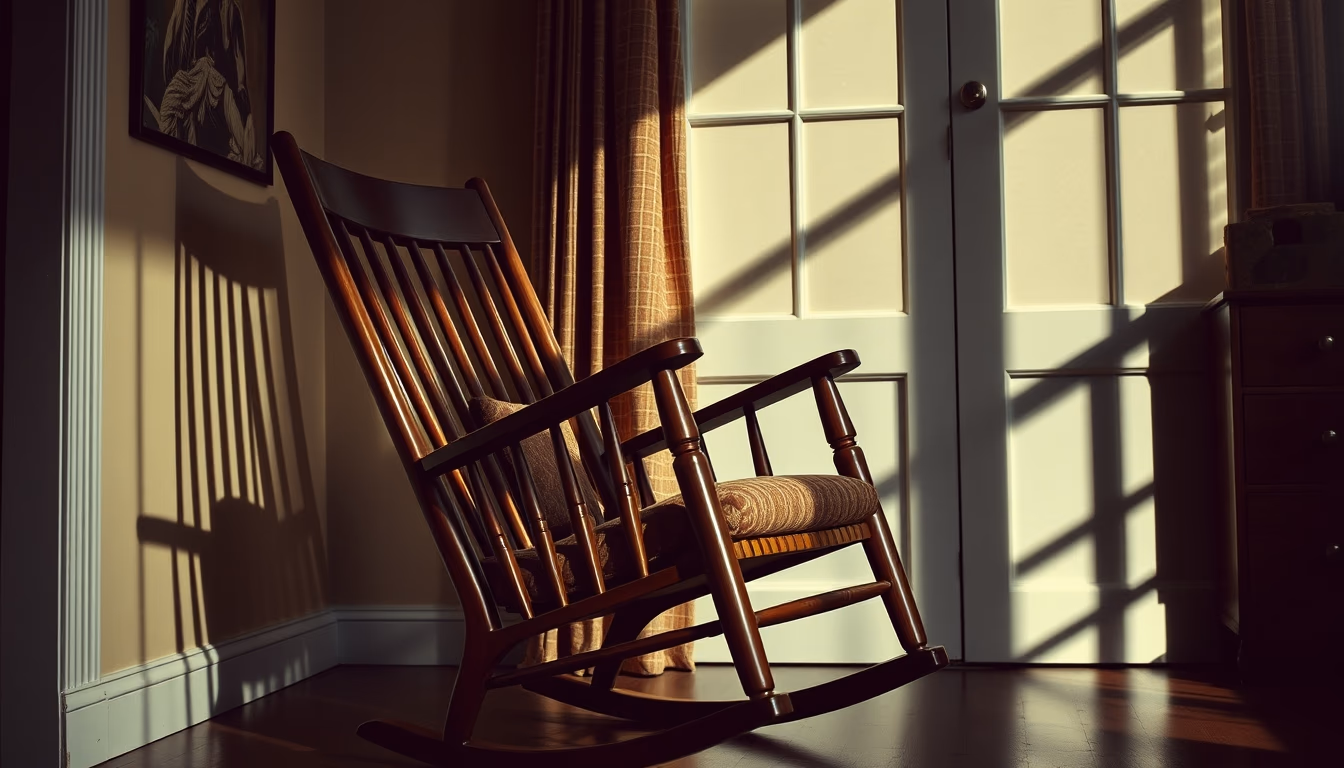 rocking chair mid century in editorial style