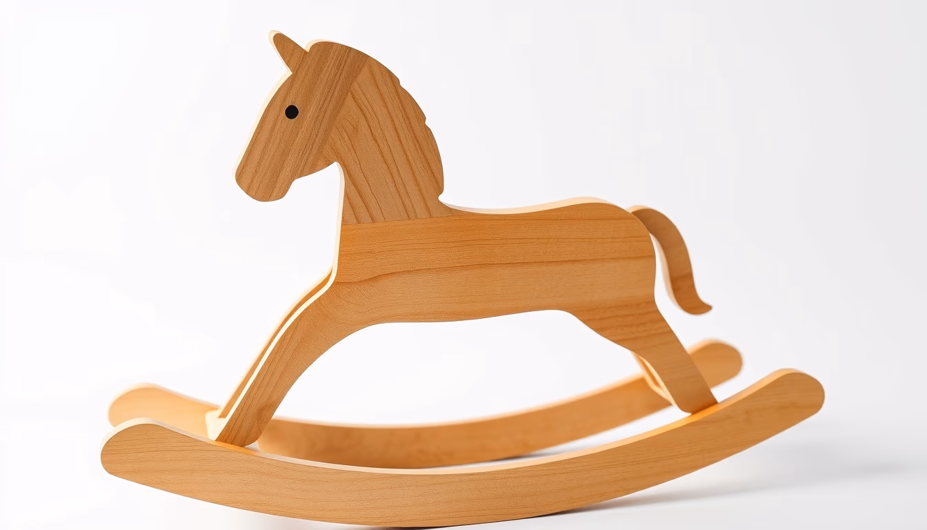 rocking horse wooden in editorial style