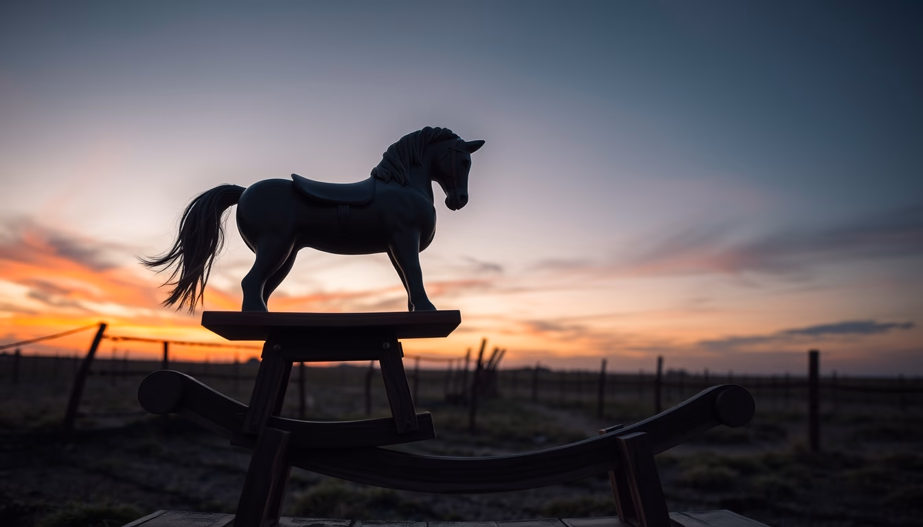 rocking horse wooden in editorial style