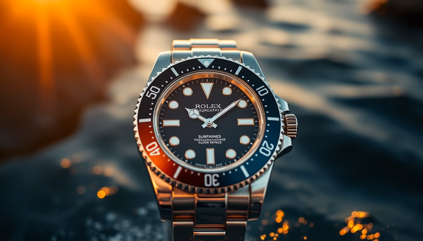 rolex submariner closeup in editorial style