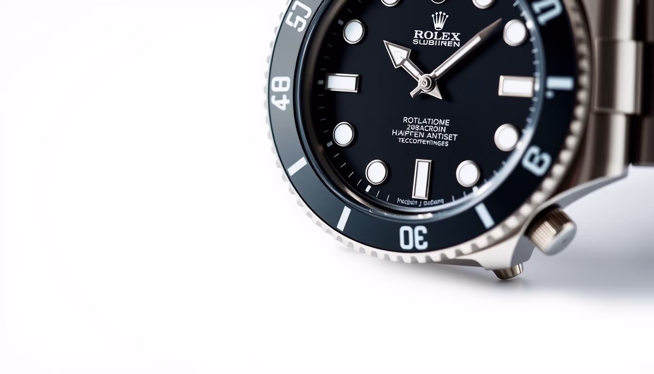 rolex submariner closeup in editorial style