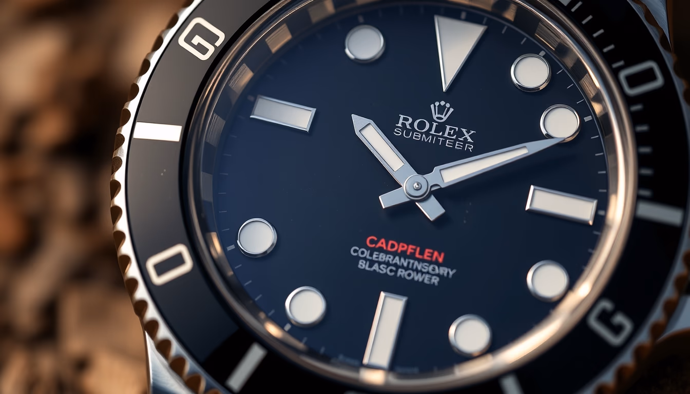 rolex submariner closeup in editorial style