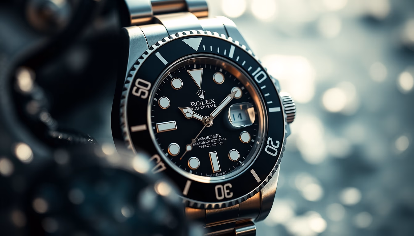 rolex submariner closeup in editorial style