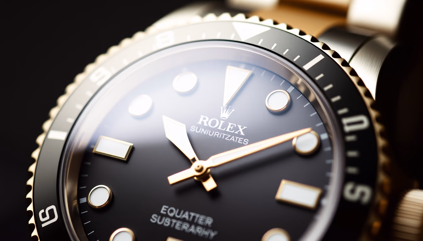 rolex submariner closeup in editorial style