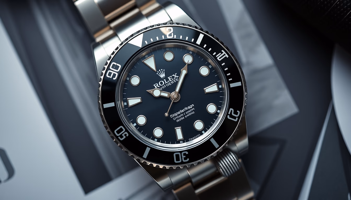 rolex submariner closeup in editorial style
