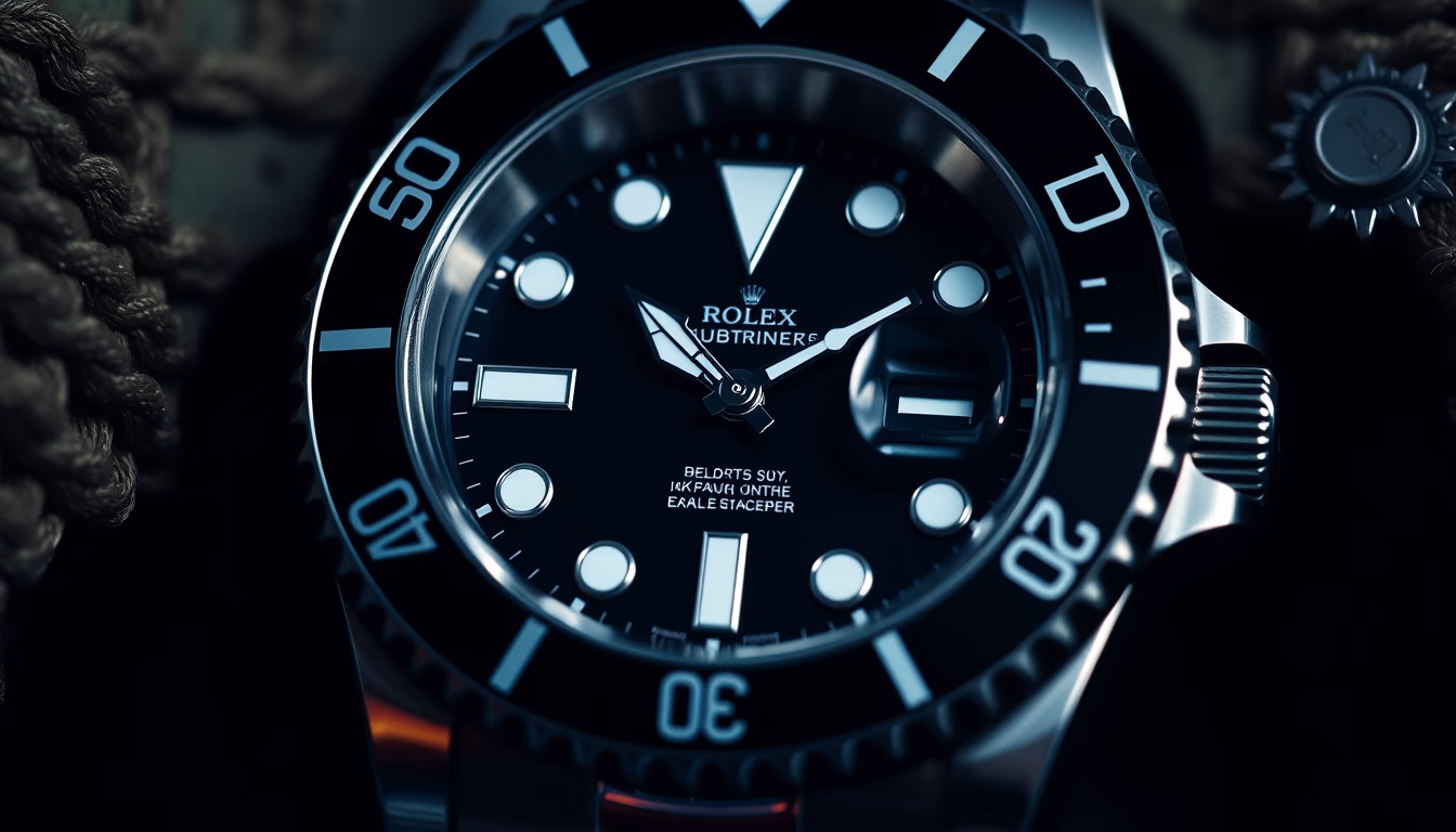 rolex submariner closeup in editorial style