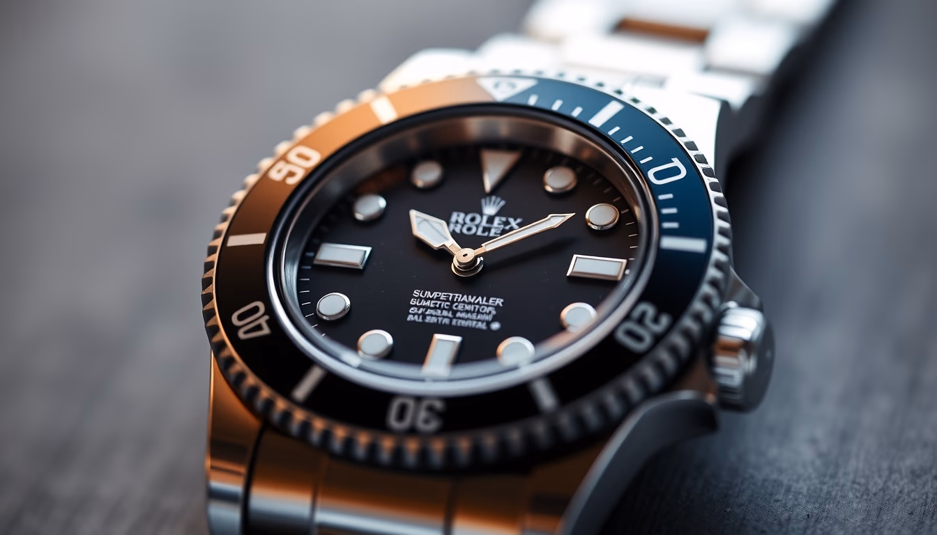 rolex submariner closeup in editorial style