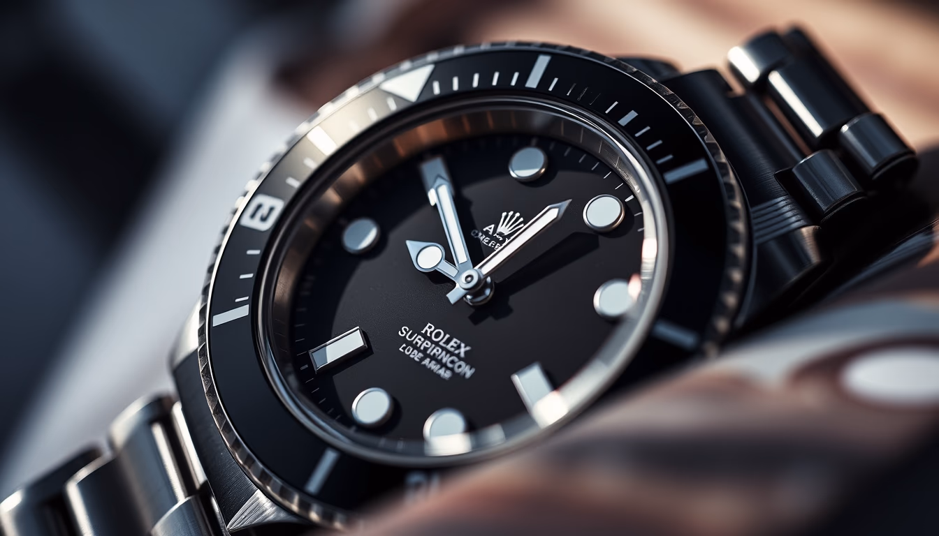 rolex submariner closeup in editorial style