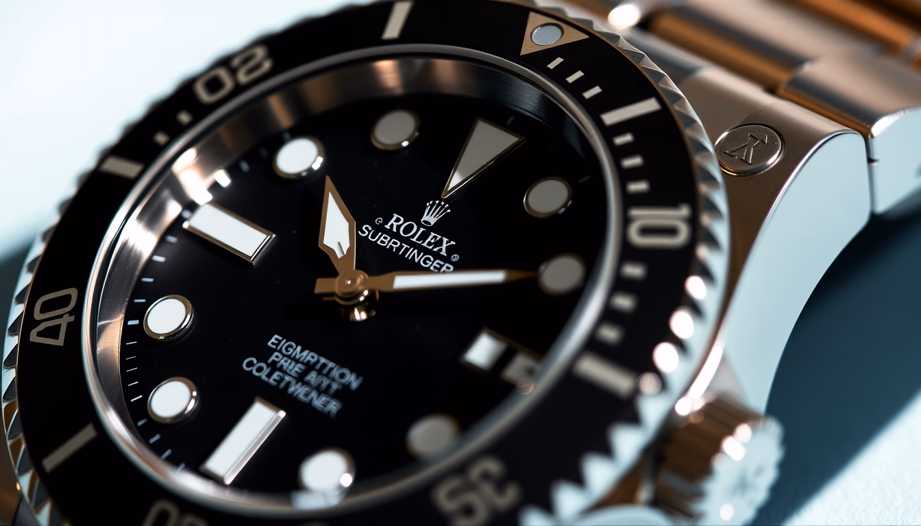 rolex submariner closeup in editorial style