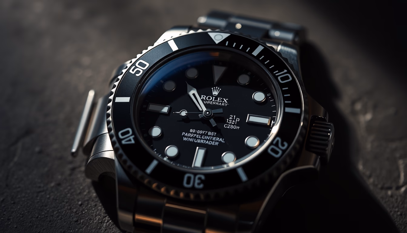 rolex submariner closeup in editorial style