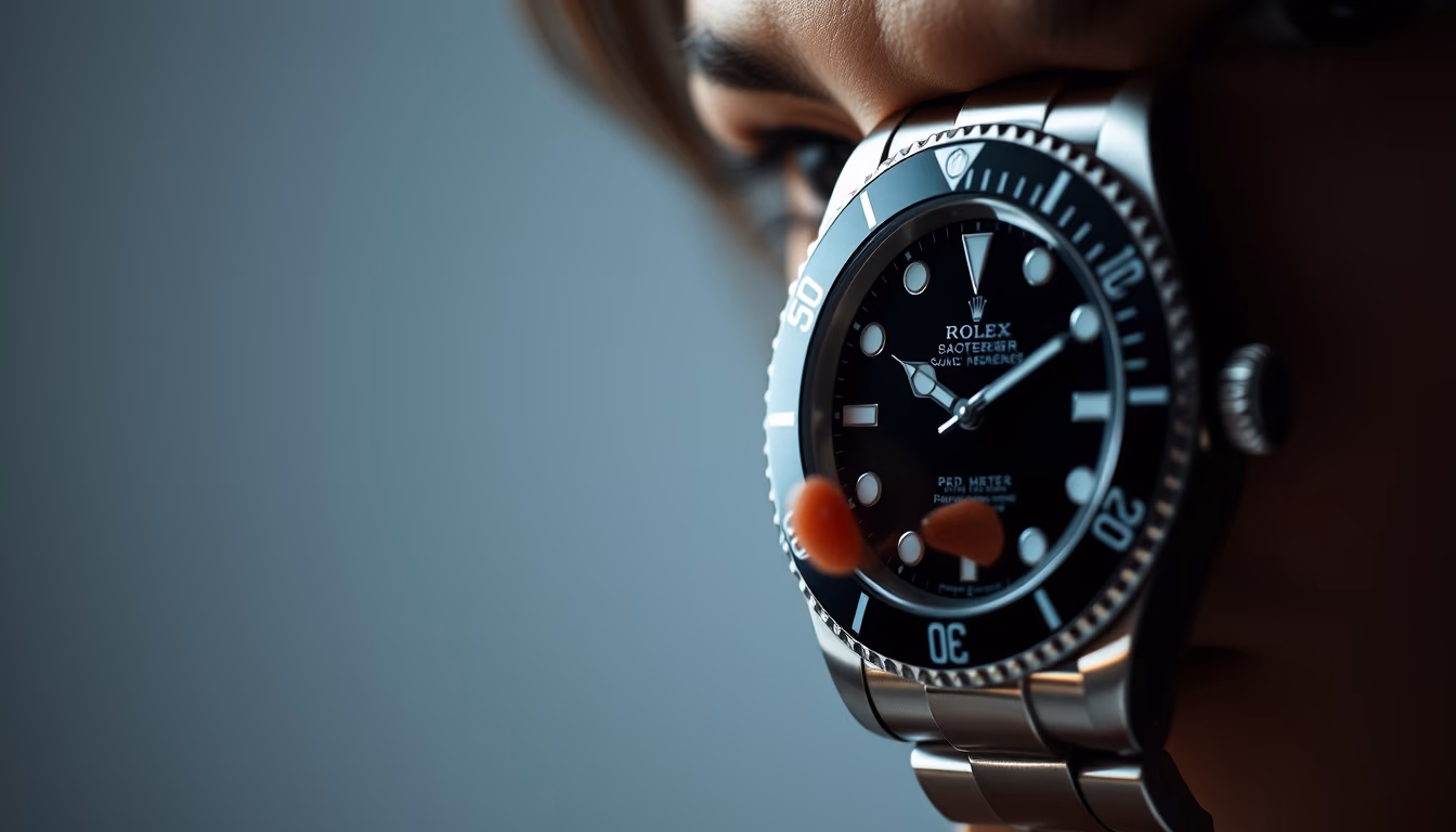 rolex submariner closeup in editorial style