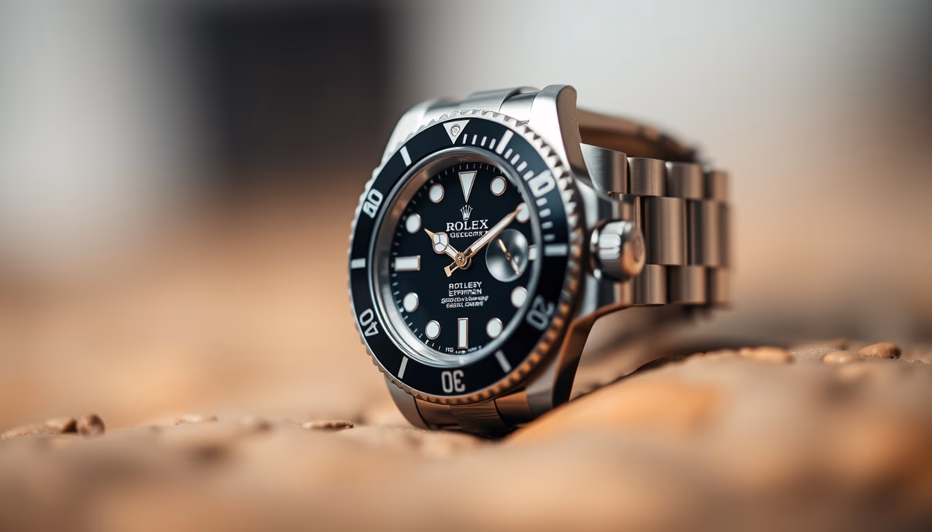 rolex submariner closeup in editorial style
