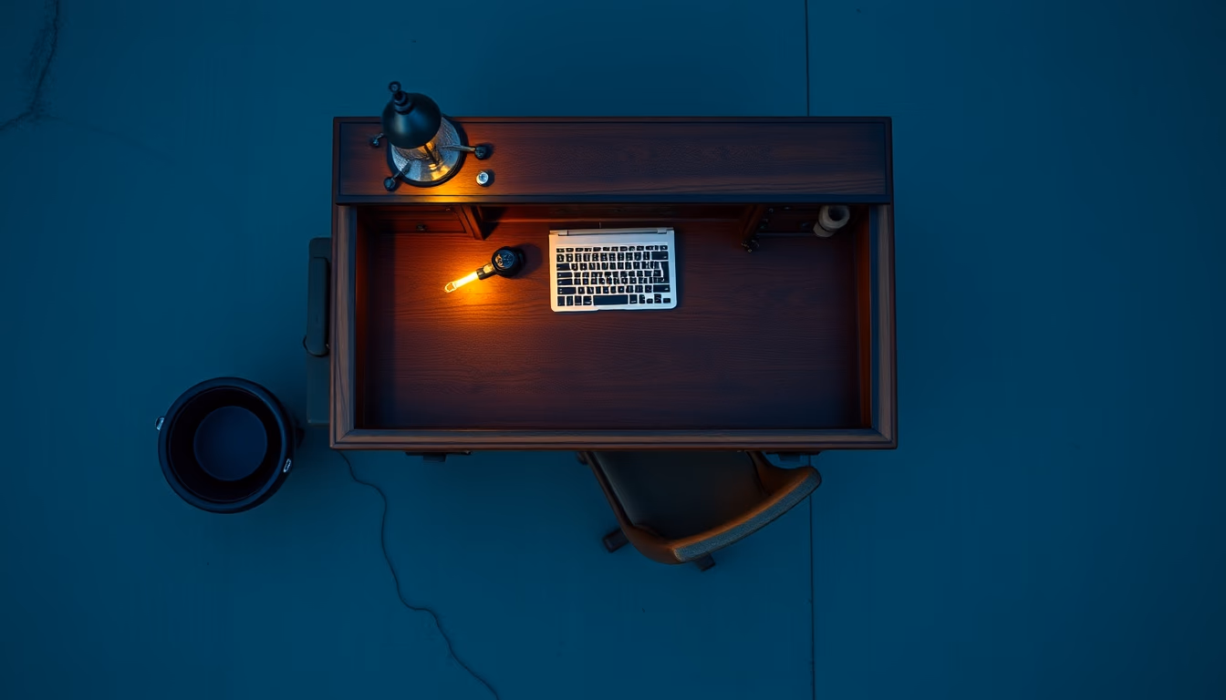 roll top desk antique in editorial style