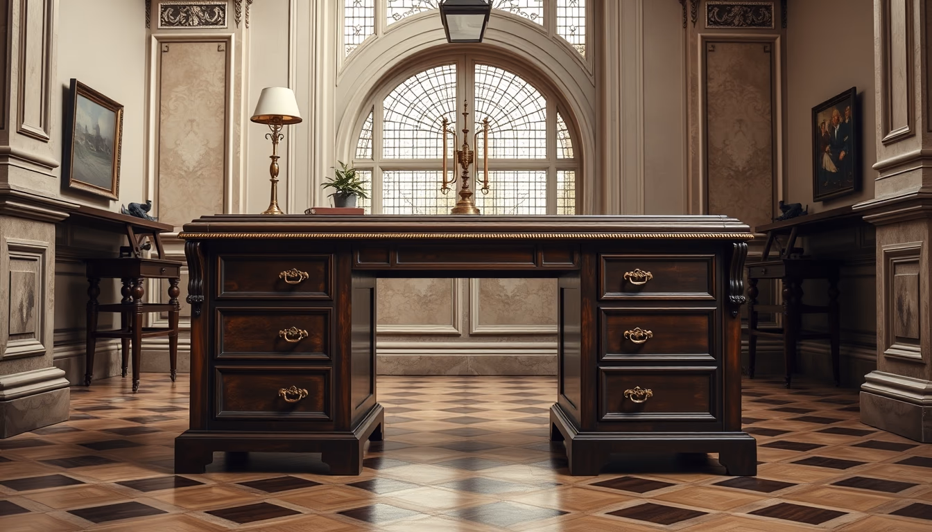 roll top desk antique in editorial style