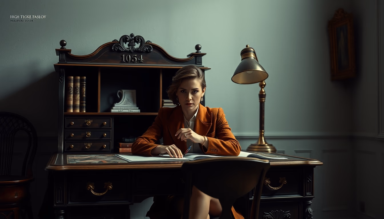 roll top desk antique in editorial style