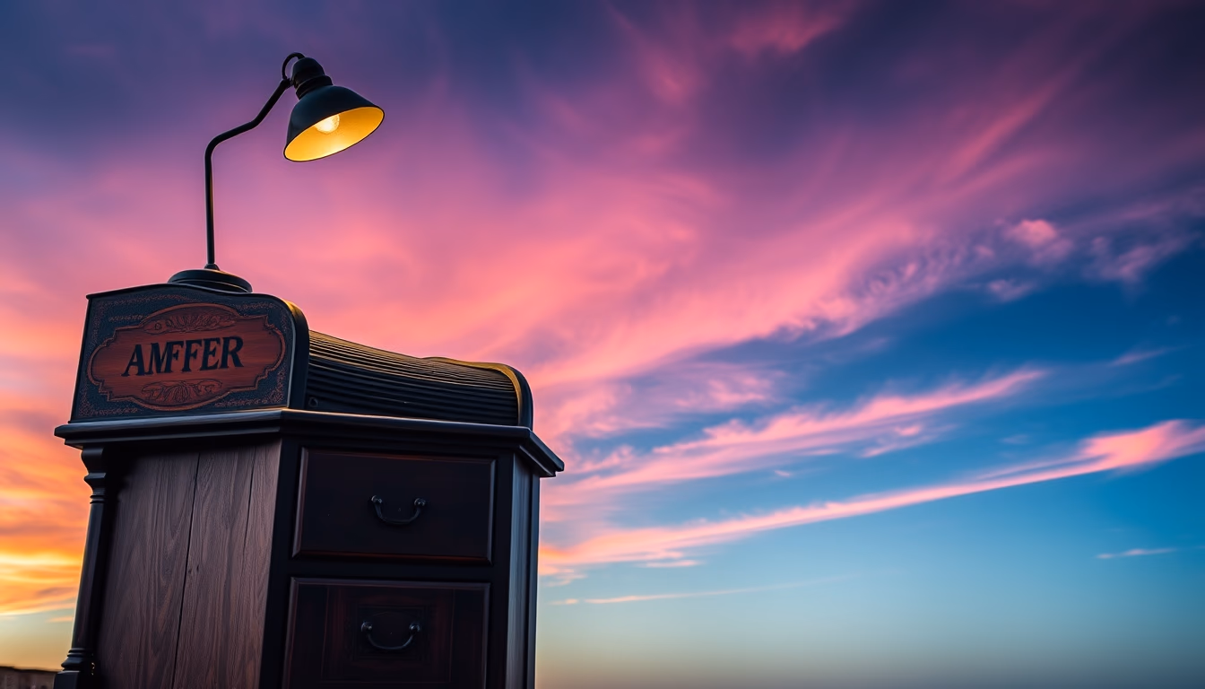 roll top desk antique in editorial style