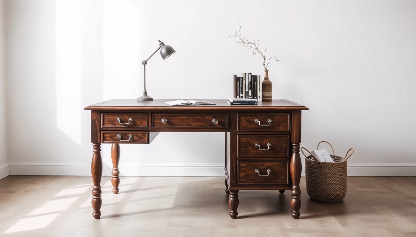 roll top desk antique in editorial style