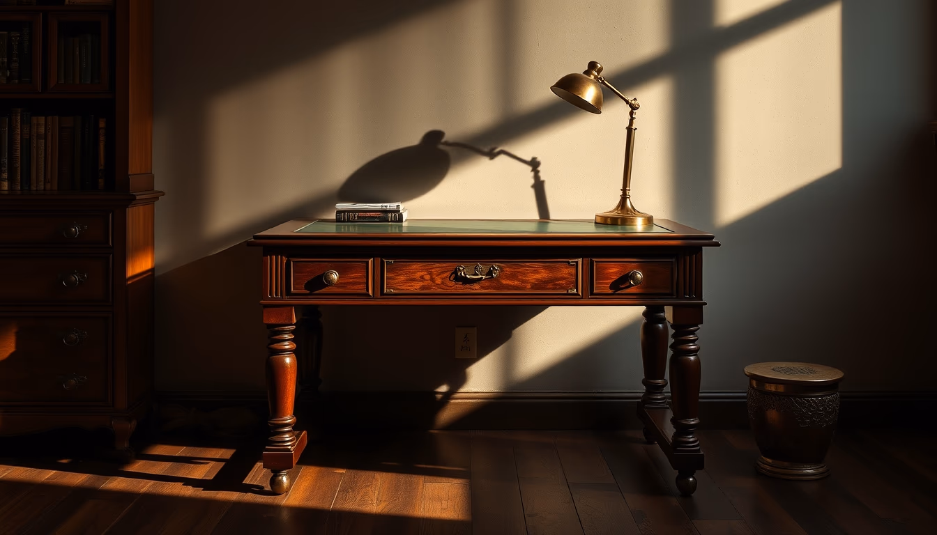 roll top desk antique in editorial style