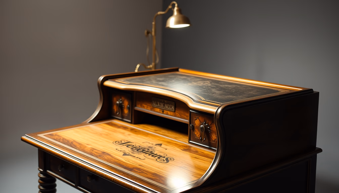 roll top desk antique in editorial style