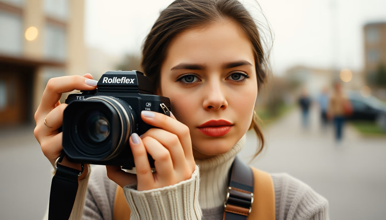 rolleiflex tlr vintage in editorial style