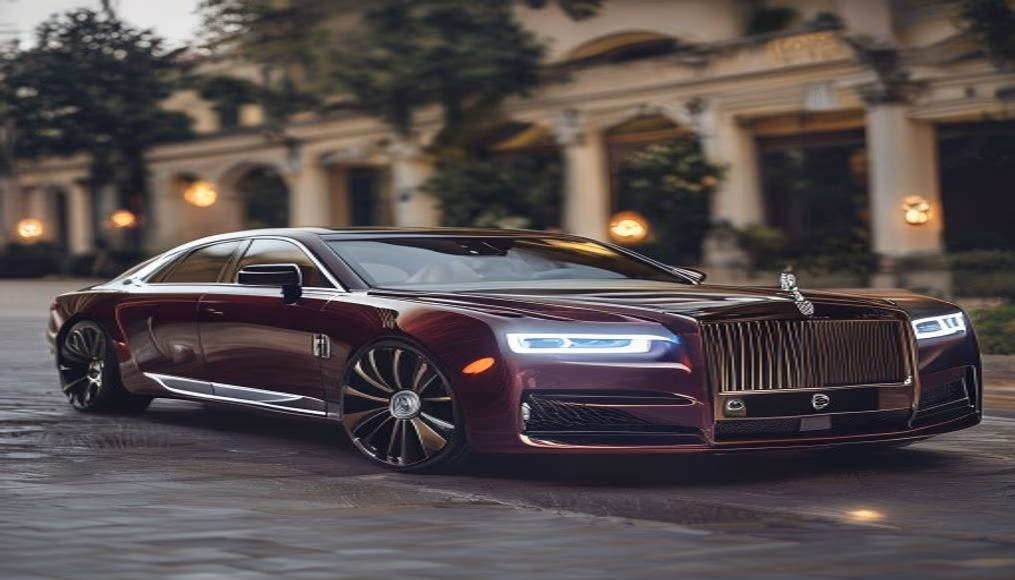 Rolls royce spectre electric coupe em fotografia editorial de luxo
