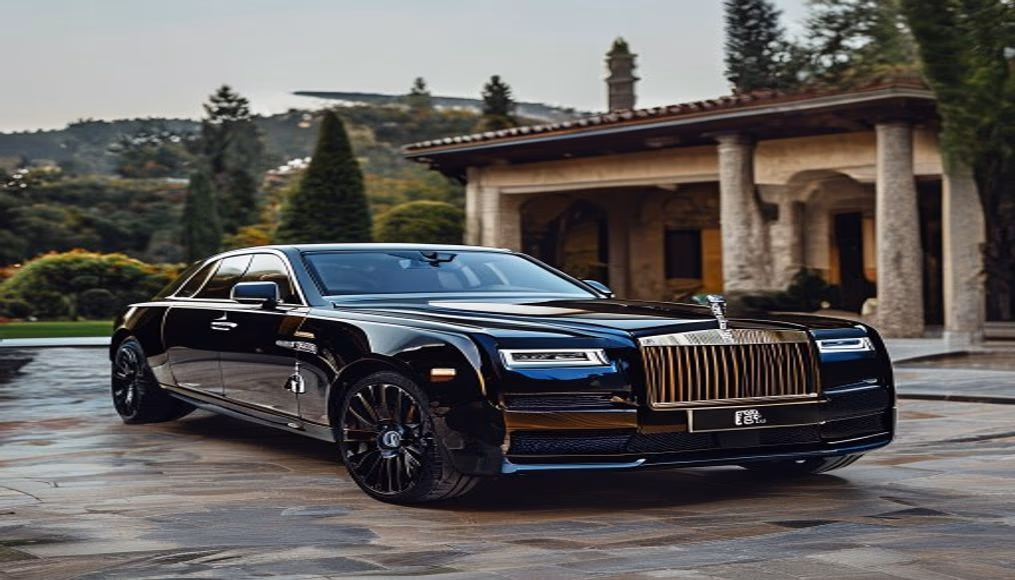 rolls royce wraith black badge in luxury editorial photography