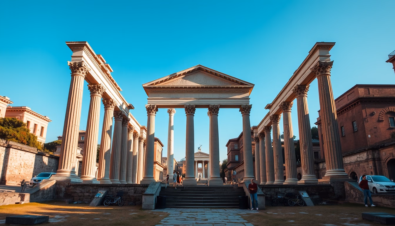 roman forum ruins in editorial style