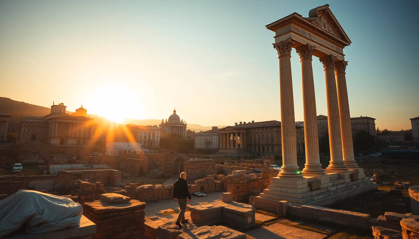 roman forum ruins in editorial style