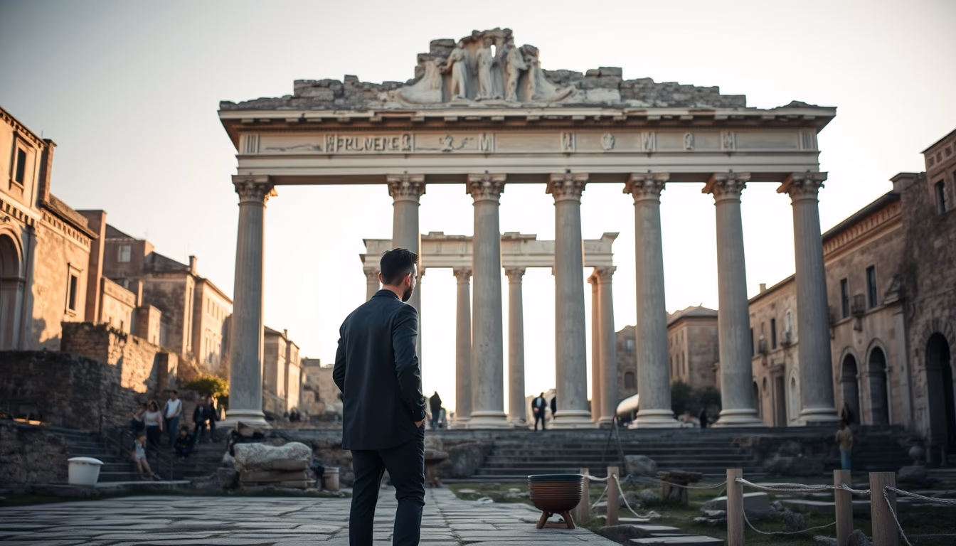 roman forum ruins in editorial style