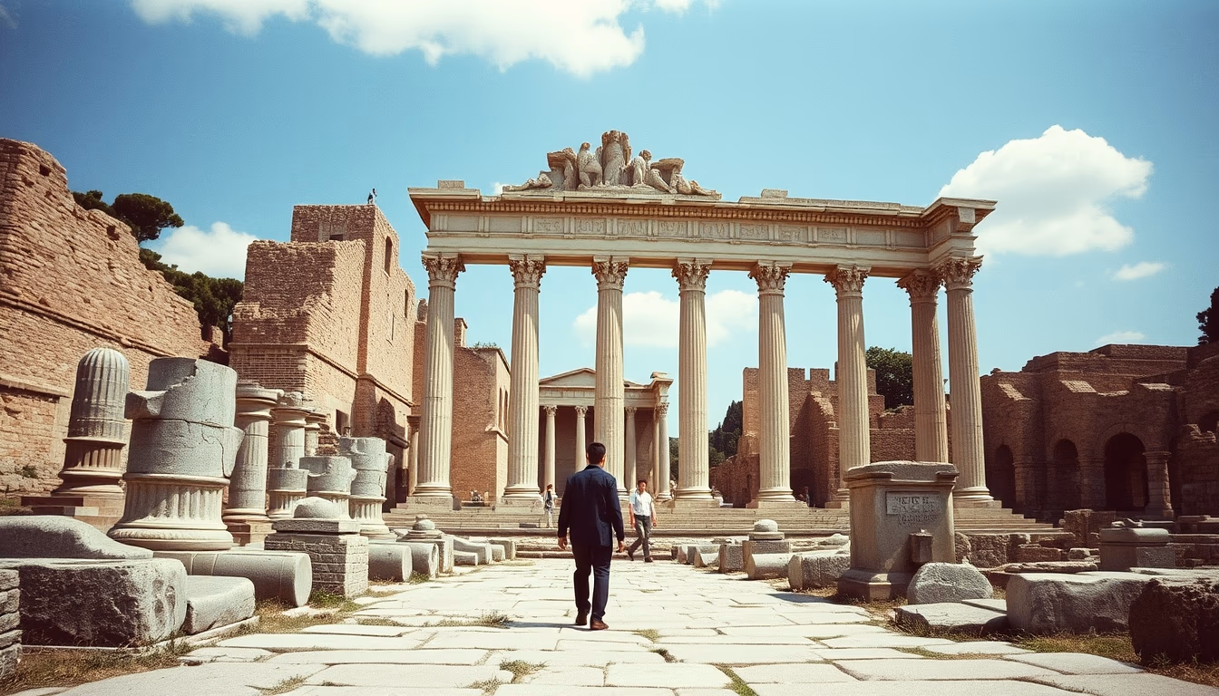 roman forum ruins in editorial style