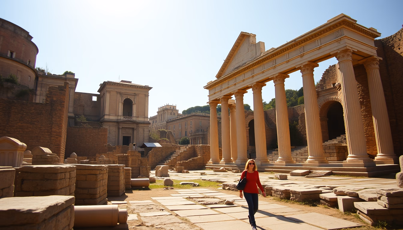 roman forum ruins in editorial style