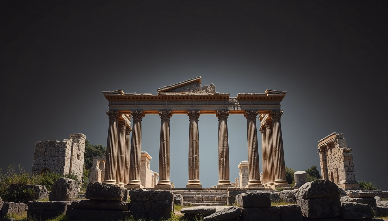 roman forum ruins in editorial style