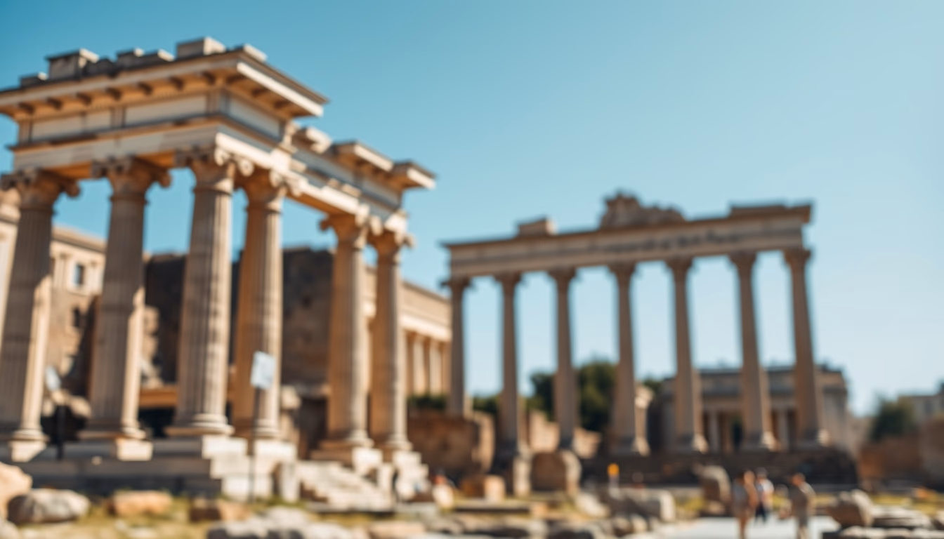 roman forum ruins in editorial style