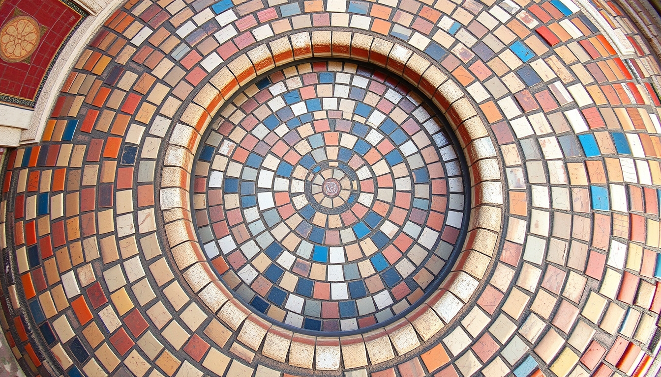 roman mosaic floor in editorial style