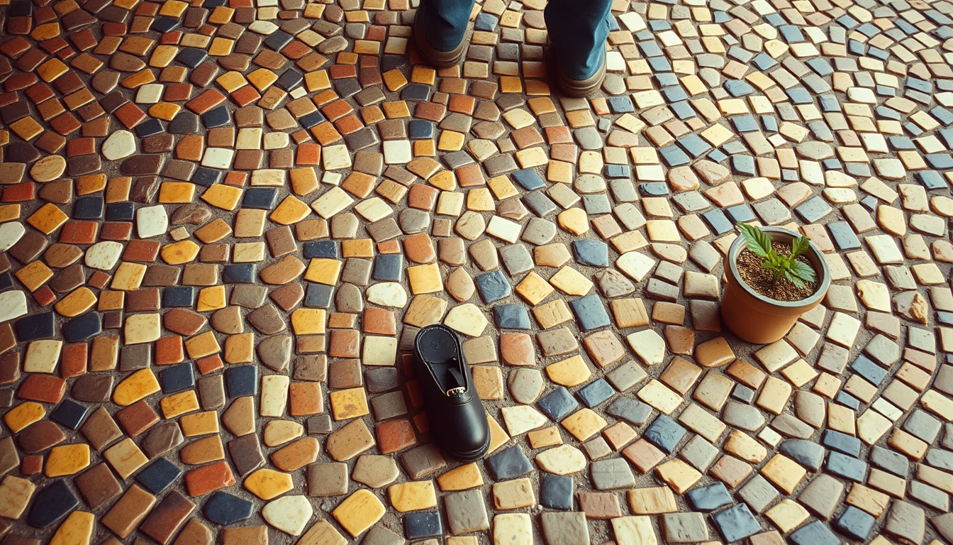 roman mosaic floor in editorial style