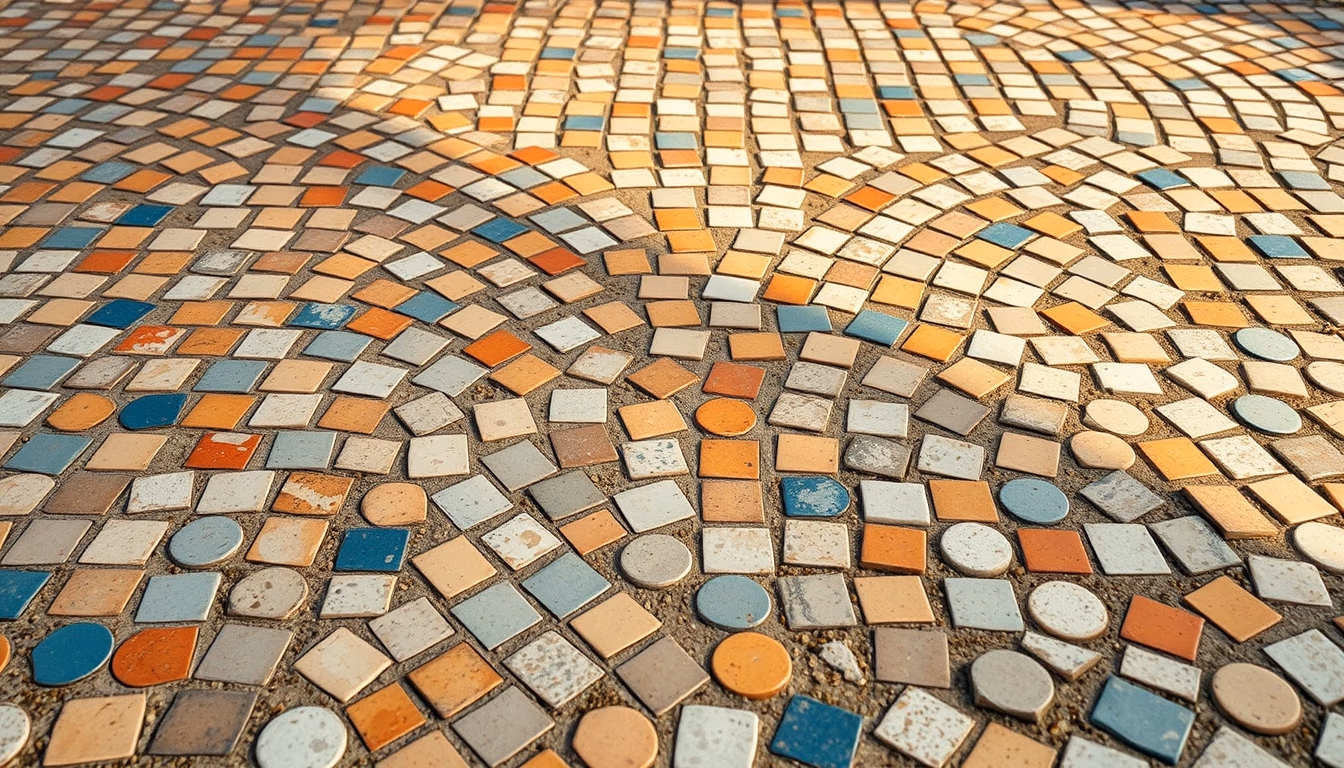 roman mosaic floor in editorial style