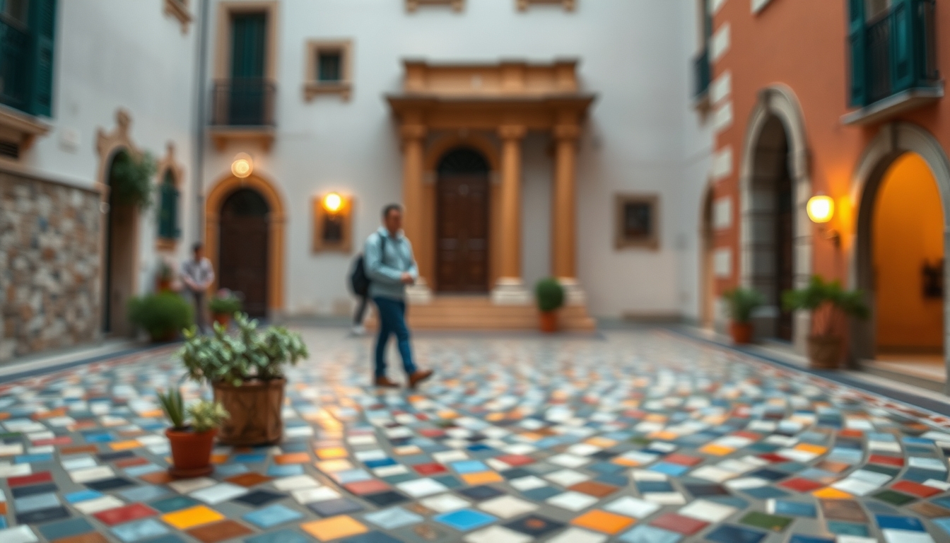 roman mosaic floor in editorial style