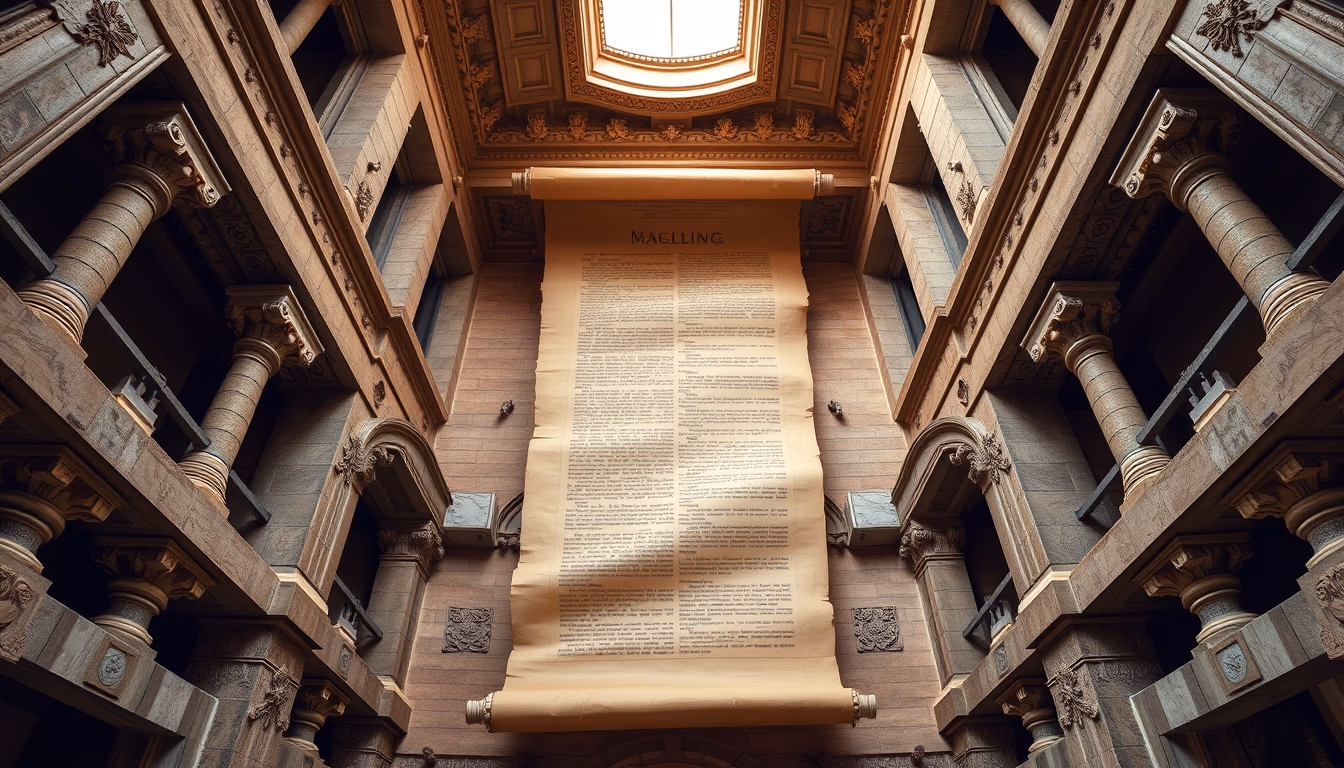 roman scroll papyrus in editorial style