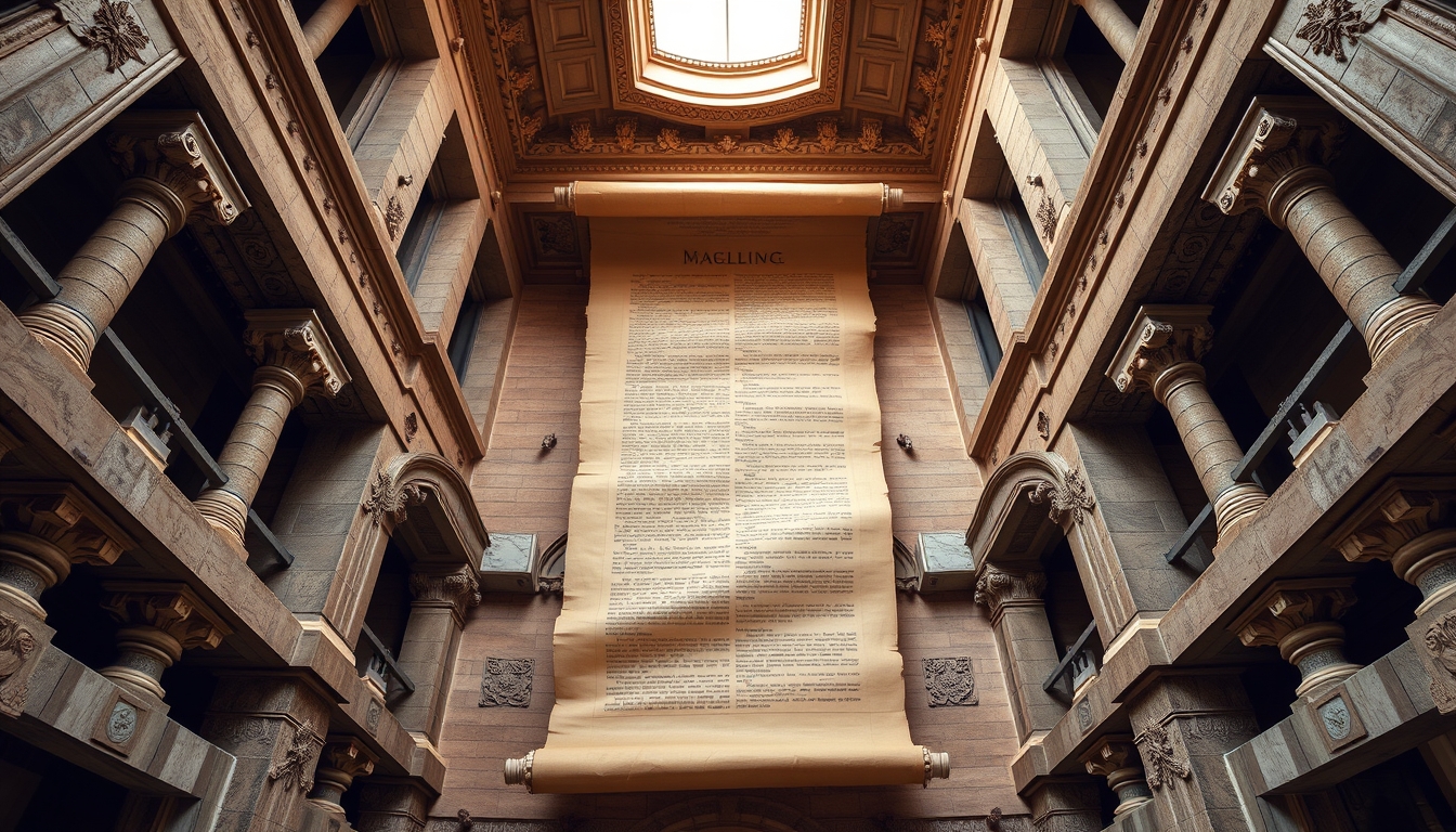 roman scroll papyrus in editorial style