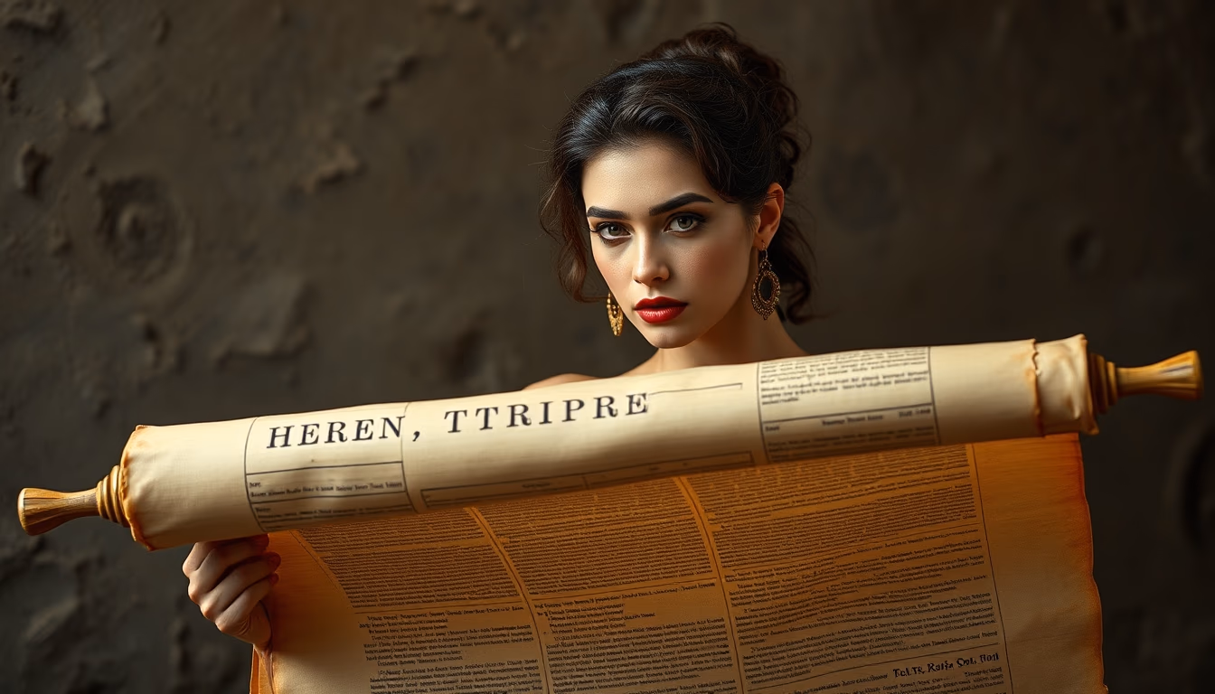 roman scroll papyrus in editorial style