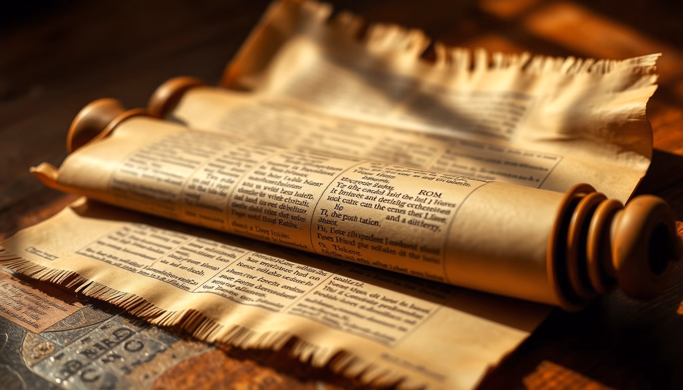 roman scroll papyrus in editorial style