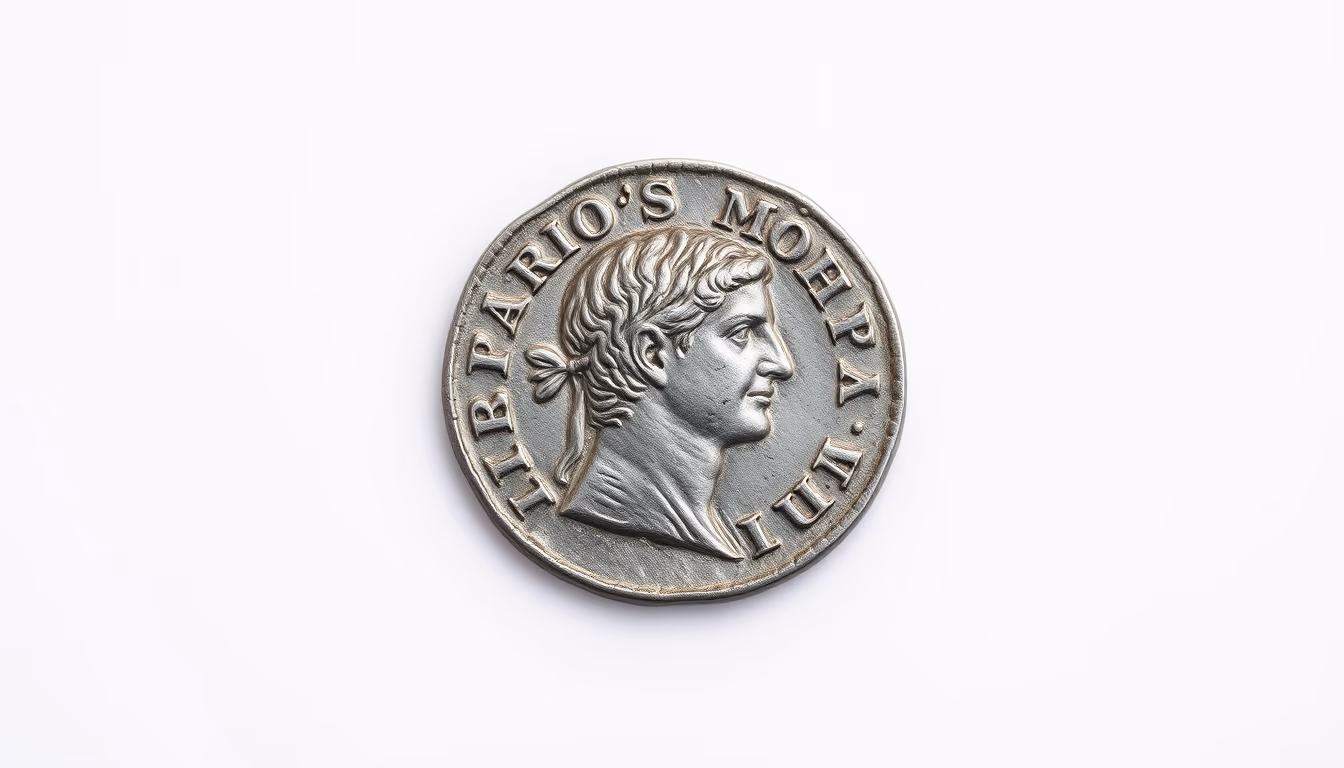 roman silver denarius coin in editorial style