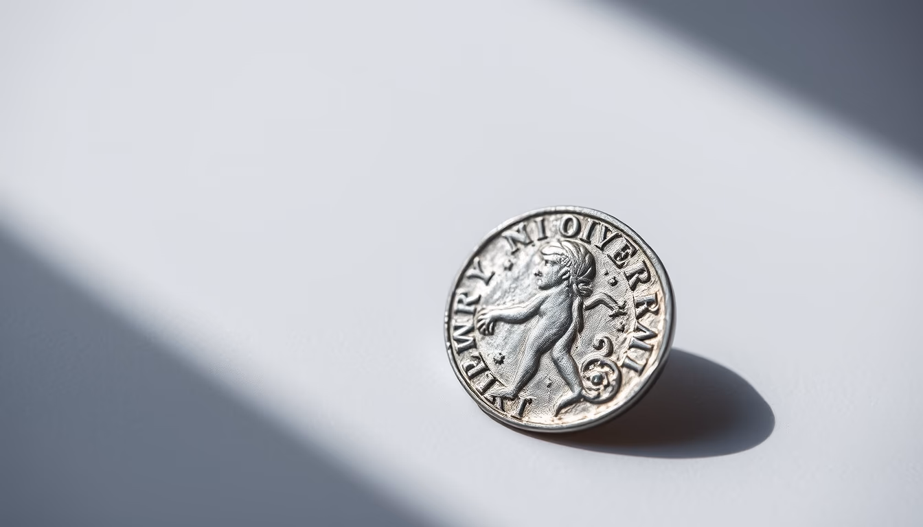 roman silver denarius coin in editorial style