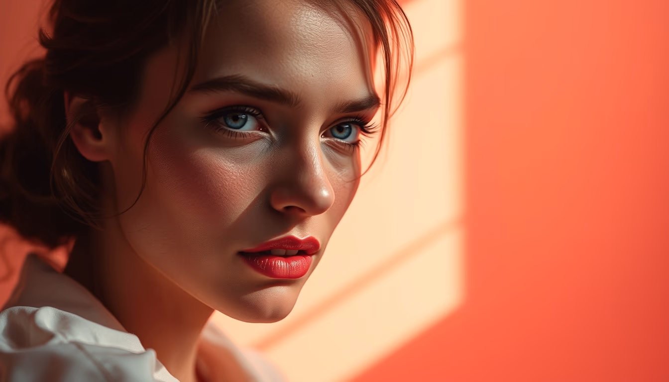 rose gold gradient in editorial style